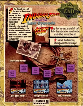 Indiana Jones and the Last Crusade - The Action Game box cover back